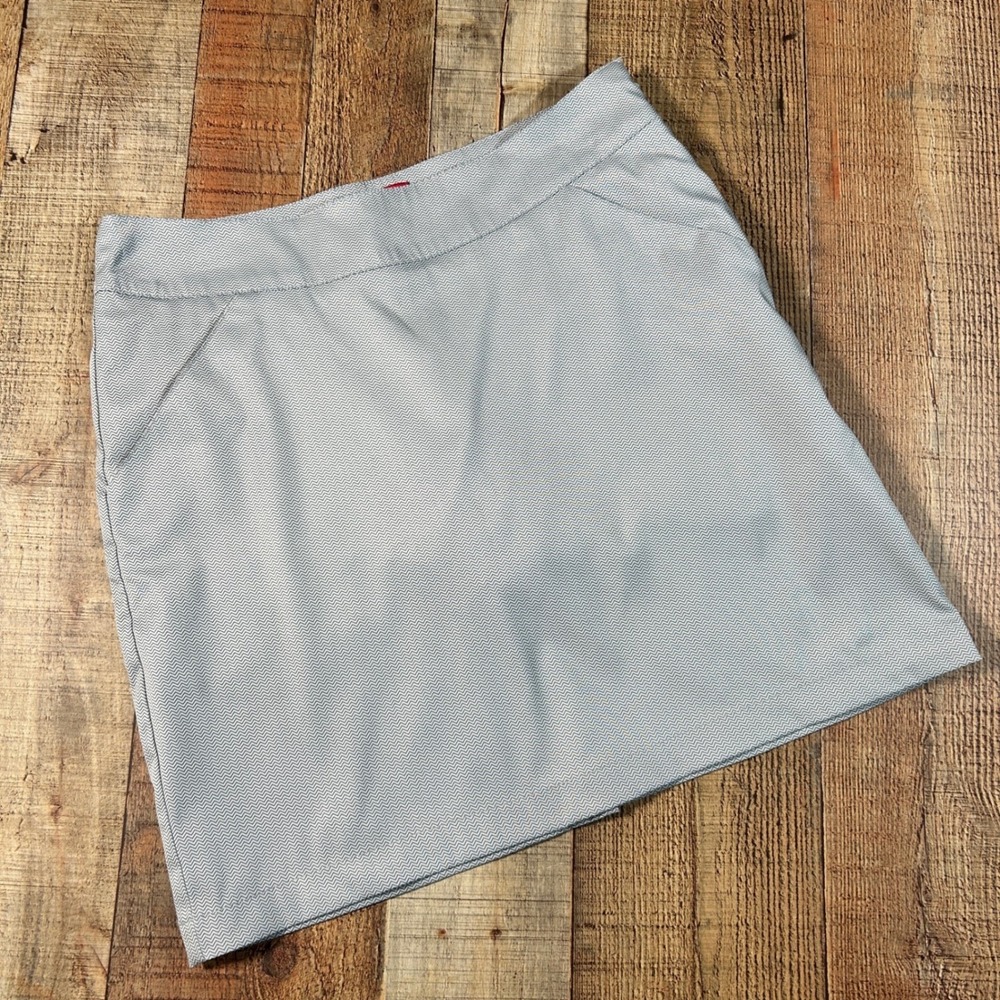 Antigua Desert Dry Grey Herringbone Golf Skort 4 Athletic Tennis Skirt Preppy
